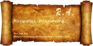 Rozgonyi Alexandra névjegykártya