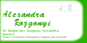 alexandra rozgonyi business card